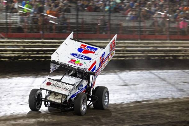 The 10-time World of Outlaws Sprint Car Series champion was seventh before pushing to the front.